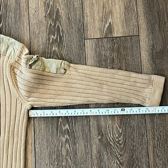 Eddie Bauer Ribbed Cable Knit Crewneck Beige Sweater Mens Size Small - Picture 12 of 13
